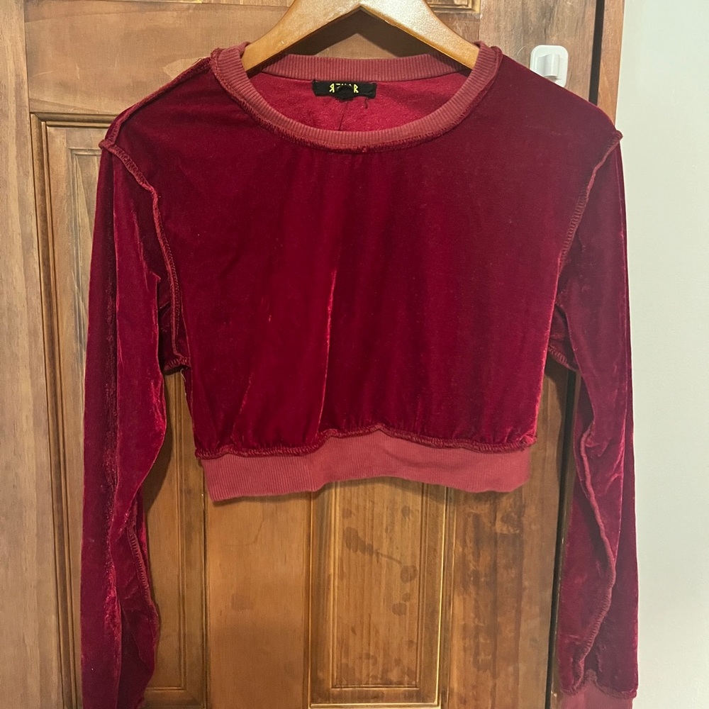 Red velvet sweater